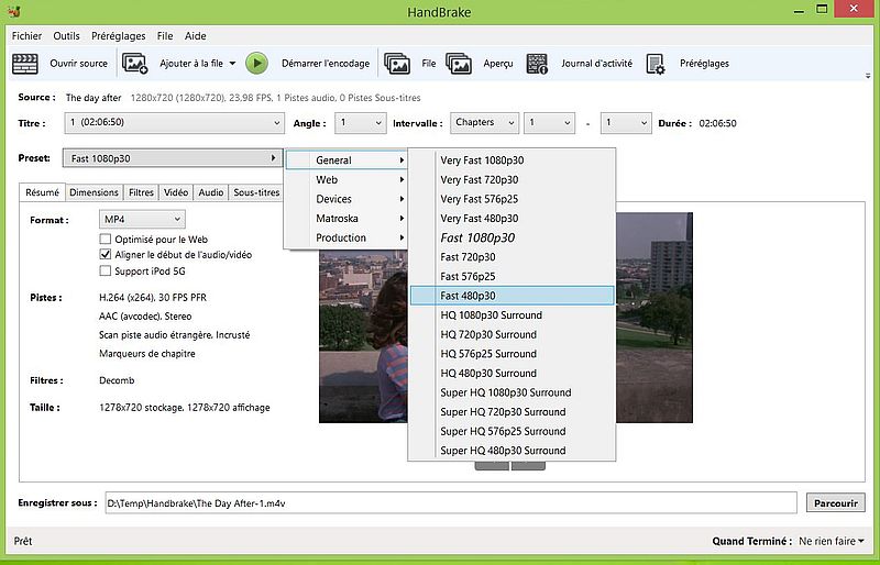 HandBrake on Windows 8.1: Selecting a lower video resolution in order to reduce the disk size of the file
