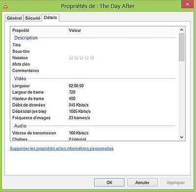 HandBrake on Windows 8.1: Properties of a 720p to 480p converted MP4 video file [2]