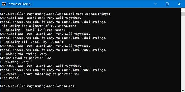 GNU Cobol calls Free Pascal: Execution of a program using the unit 'cps.pas'