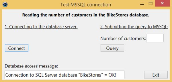 Lazarus/Free Pascal database project with MSSQL: MySQL Server connection success