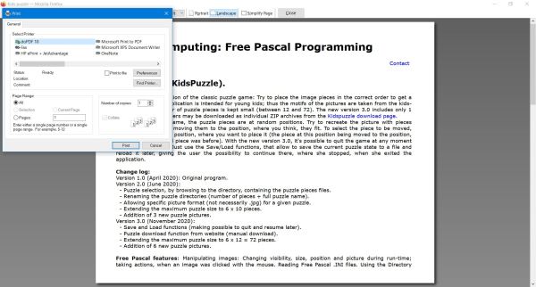 doPDF printer: Printing a web page from within Firefox [1]