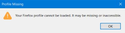 Mandatory user profile file for Firefox to be able to start up