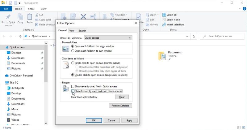 Removing files and folders in Windows 10 Quick Access [2]