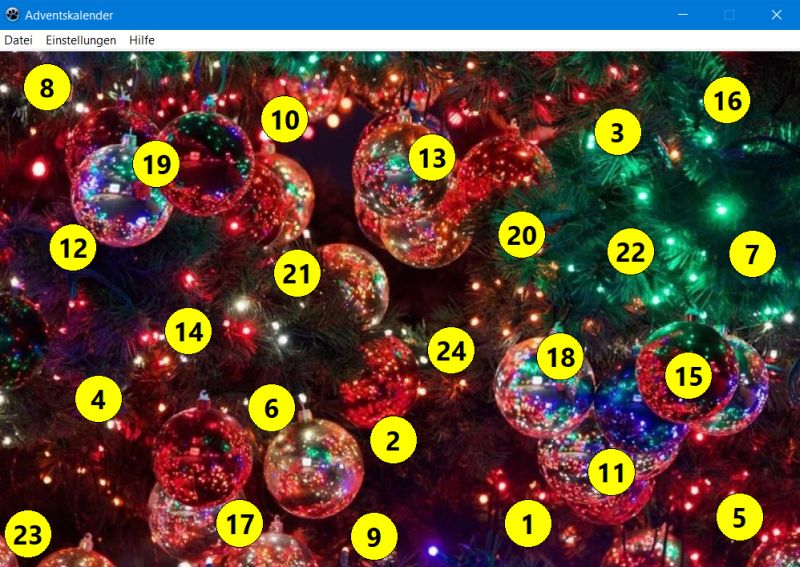 Free PC application: Electronic Advent calendar