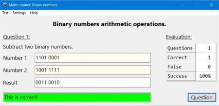 Binary numbers exercise: Arithmetic operations