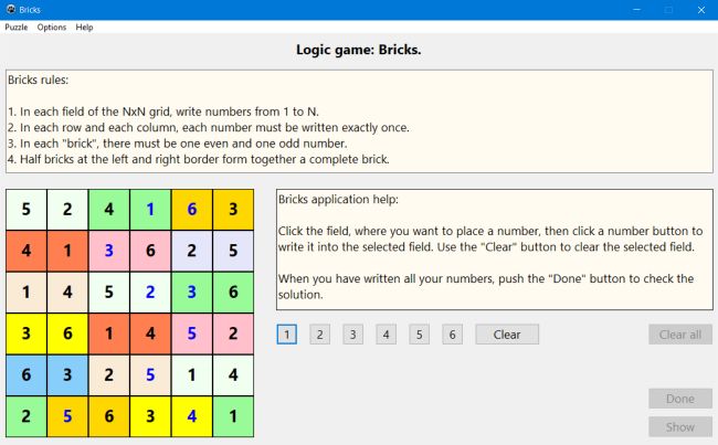 Bricks - a free logic game for PC