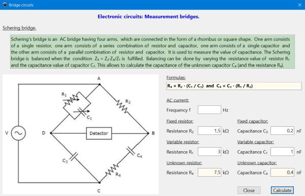 Electronic circuits: Measurement bridges - Schering bridge