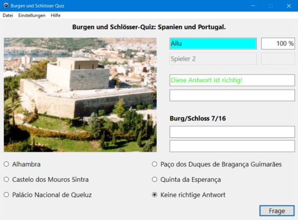 Geographie-Quiz: Den Namen der Burg oder des Schlosses auf dem Foto erraten