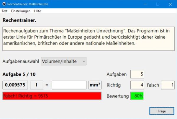 International measurement units conversion exercise generator