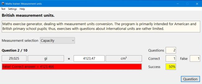 British measurement units conversion exercise generator