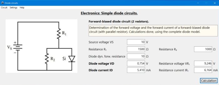 Electronics circuits: Forward biased diode with parallel resistor