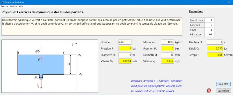 Application PC: Exercices de physique - Dynamique des fluides parfaits