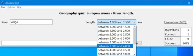 Geography quiz: European rivers length