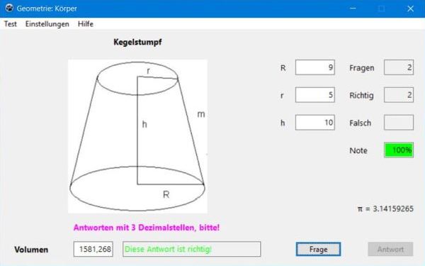 Mathematiktrainer: Geometrische Körper