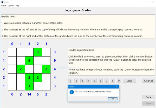 Grades - a free logic game for PC