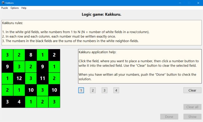 Kakkuru - a free logic game for PC