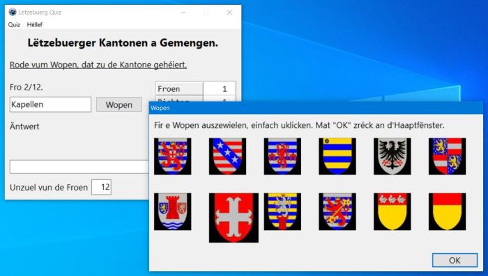 Luxembourgish cantons quiz: Find the canton corresponding to the emblem picture
