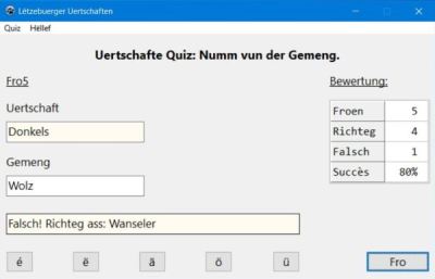 Lëtzebuerger Uertschafte Quiz: Rode vum Numm vun der Gemeng, an deer eng Stad oder en Duerf läit