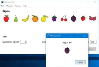 Memory Test PC application: 'one by one' objects display