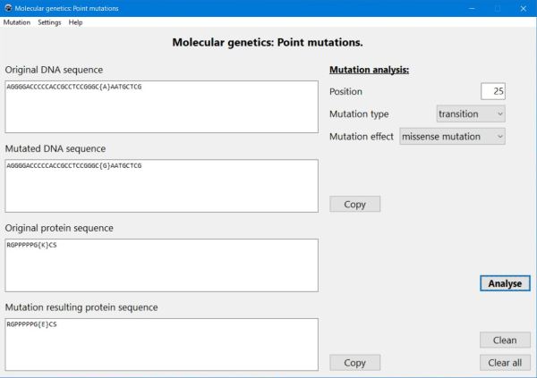 Molecular genetics: Point mutation analysis
