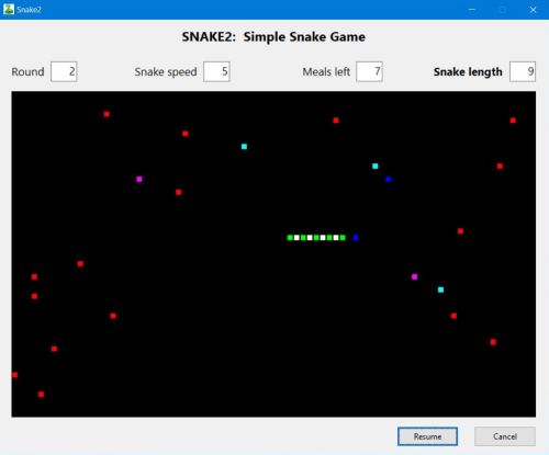 Free Snake game for PC: Game window
