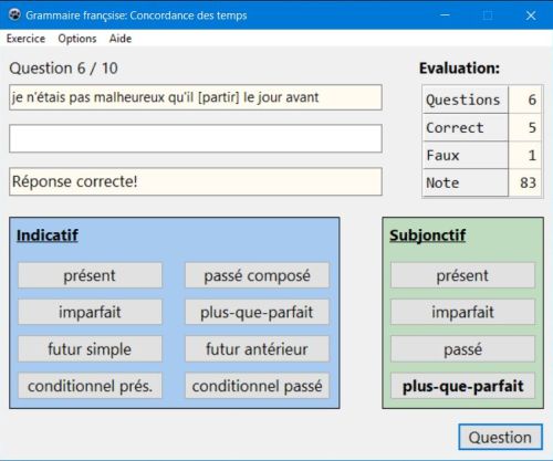 French grammar: Sequence of tenses exercise