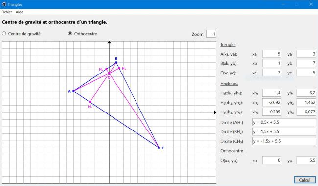 Analytical geometry application: Altitudes and orthocenter of a triangle