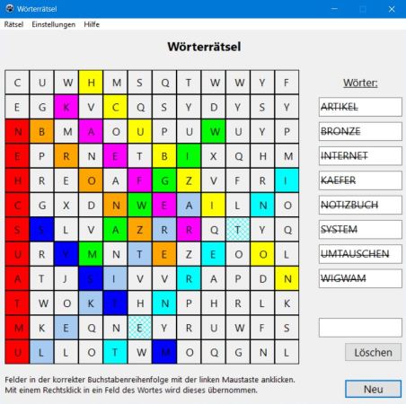 Word-search puzzle application