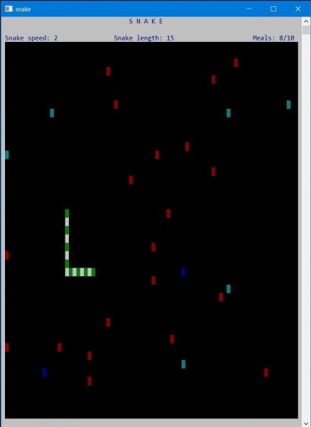 Simple text-mode Snake game for PC