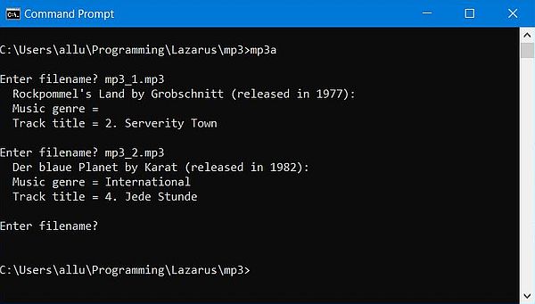 MP3 info with Lazarus/Free Pascal: Tag info extraction using the original 'ID3v2' unit