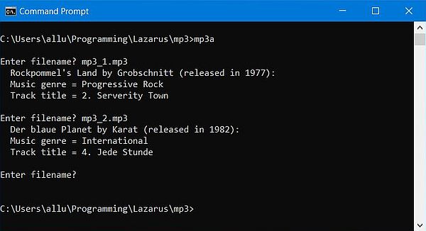 MP3 info with Lazarus/Free Pascal: Tag info extraction using the modified 'ID3v2' unit