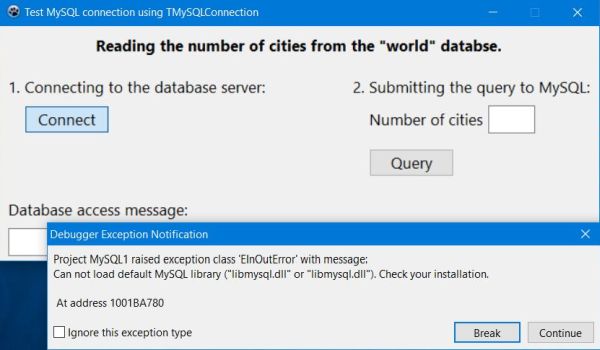 Lazarus database application: MySQL library not found error