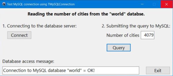 Lazarus database application: Successful MySQL query
