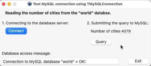 Running a Lazarus MySQL app on macOS - Successful execution