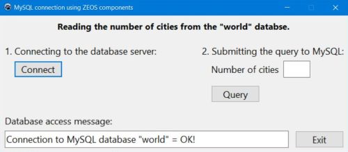 Zeos with Lazarus: Simple MySQL database application - Successful connection
