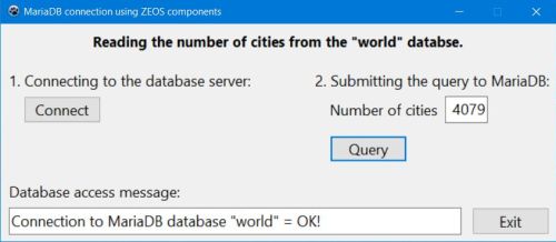 Zeos with Lazarus: Simple MariaDB database application - Successful SELECT query