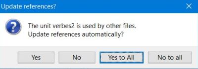 Using an existing project as template: Updating the references for all units