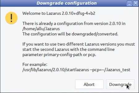 Lazarus/FPC on antiX: Convert existing settings to new configuration