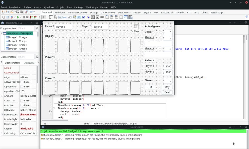 Installing Lazarus on Manjaro: gcc related warning messages when building an application