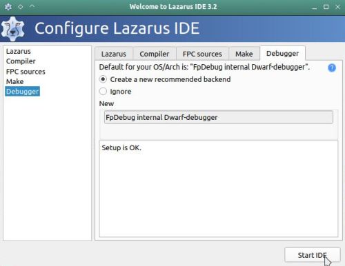 Installing Lazarus on Mabox Linux: Creating new recommended backend for the debugger