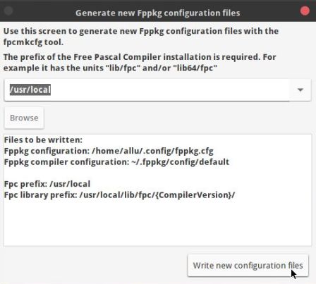 Installing Lazarus on GhostBSD: Configuration of the IDE - Restoring the Fppkg configuration [1]