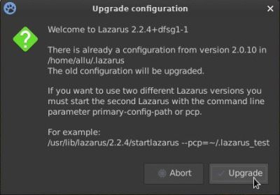 Lazarus/FPC on Peppermint OS: Convert existing settings to new configuration