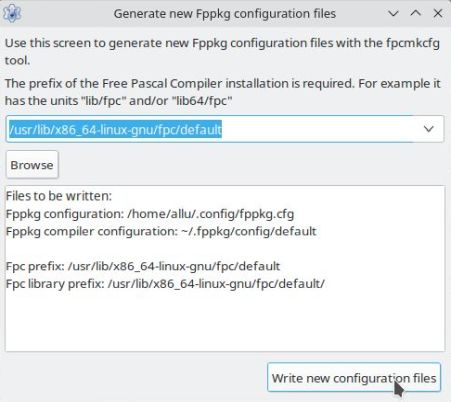 Lazarus/FPC on Kubuntu: Writing new Fppkg configuration files