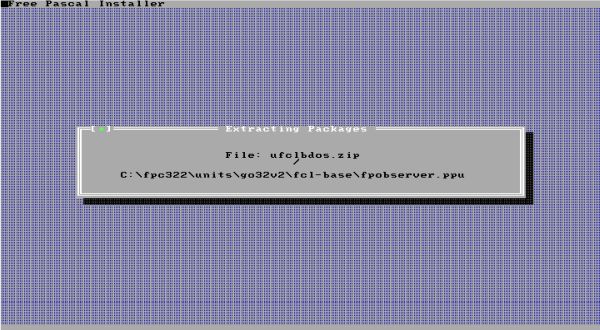 Free Pascal on FreeDOS: File extraction from the installation archives