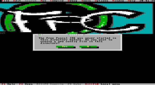 Free Pascal on FreeDOS: Creating a configuration file in the current directory [1]