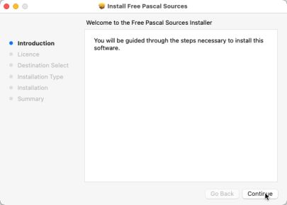 Installation of the Free Pascal sources