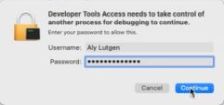 Lazarus debugging on macOS: Root password required to enable dwarf debugging
