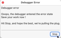Lazarus debugging on macOS: Debugger error