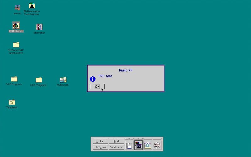 Execution of a very simple Free Pascal GUI application on OS/2