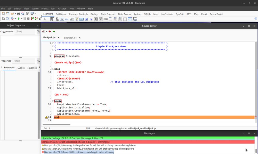 Lazarus/FPC on Solus: Build failure due to linkage errors